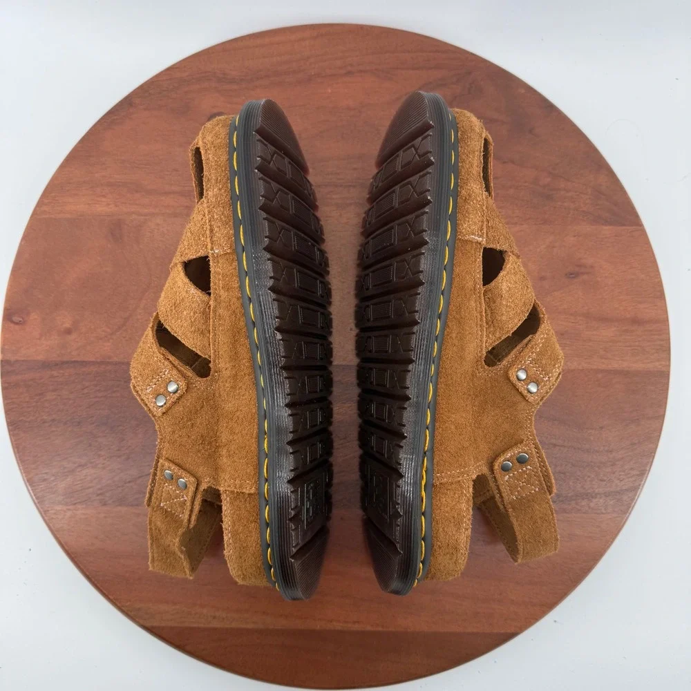 Dr. Martens Archive Fisherman Sandal  Natural‎ Tan Plush Suede Mens 8/Womens 9